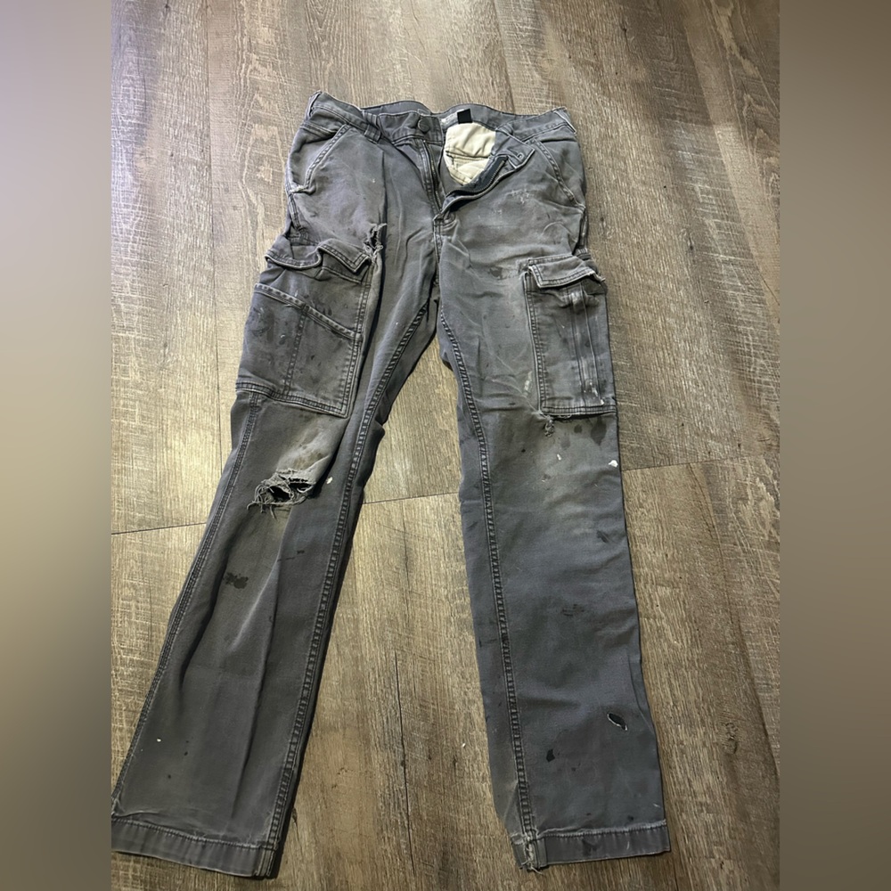 Carhartt Men's Skinny Cargo Jeans in Faded gray